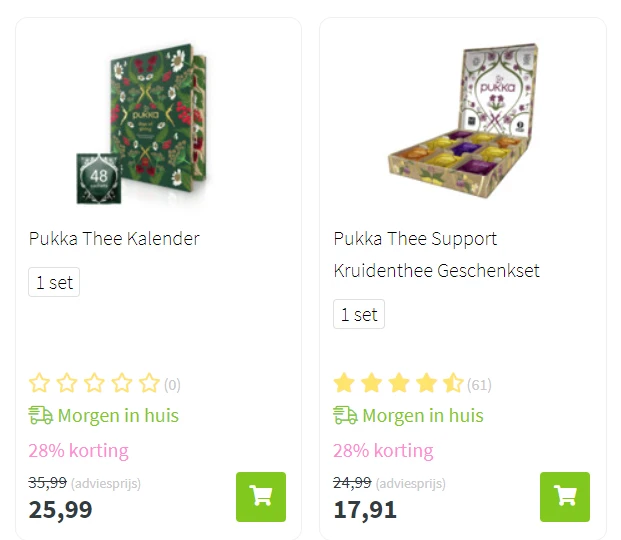 Leuke korting op enkele theedozen/geschenkset...