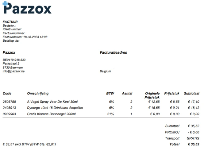 €21.08 korting en gratis douchegel bij pazzox...