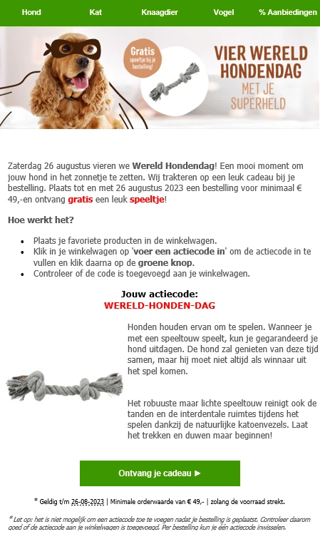 Plaats tot en met 26 augustus 2023 een bestel...