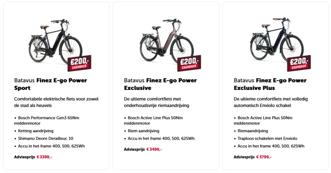Batavus cashback: krijg € 200,- cashback op g...