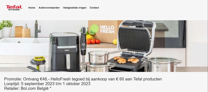 Tefal Ontvang €48,- HelloFresh tegoed bij aan...