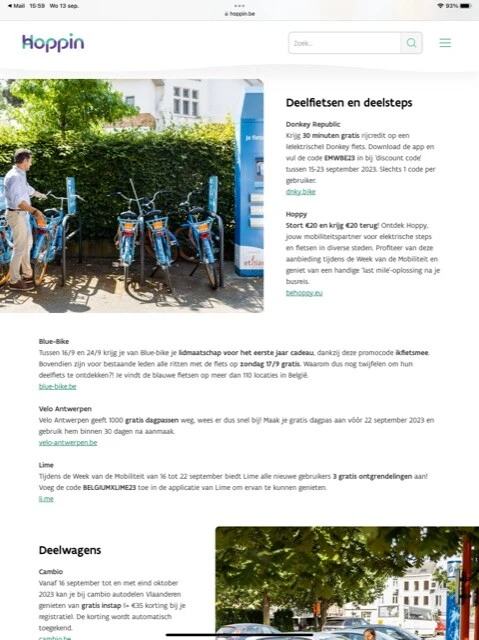 Kortingen deelsystemen autoloze zondag actie...