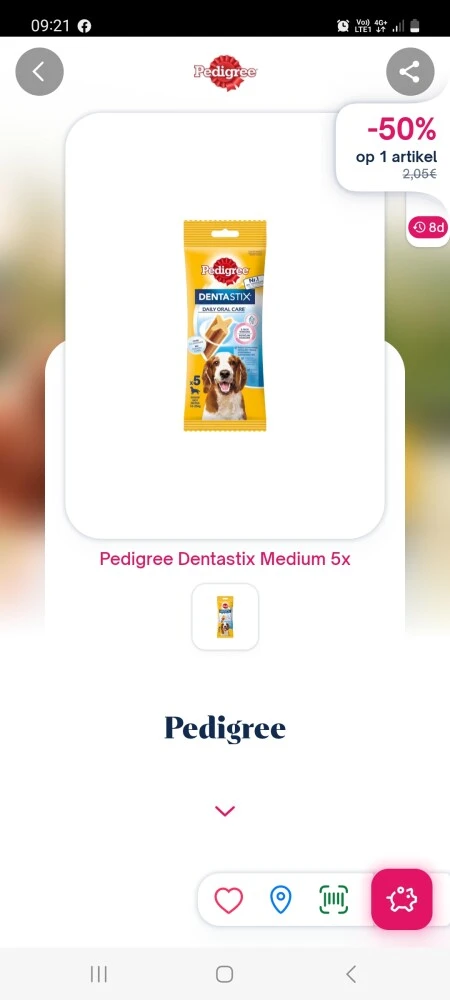 Shopnium Pedigree dentastix medium 5st 50% c...