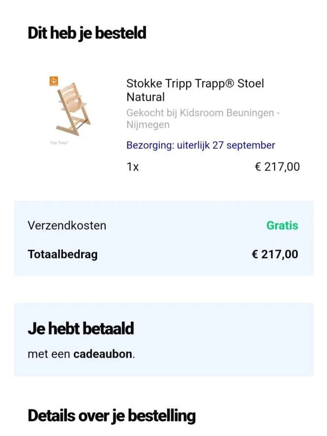 Op bol.com staat de Stokke Tripp Trapp nature...