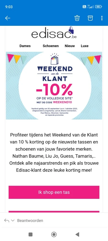 10% korting op de hele collectie uitgebreid r...