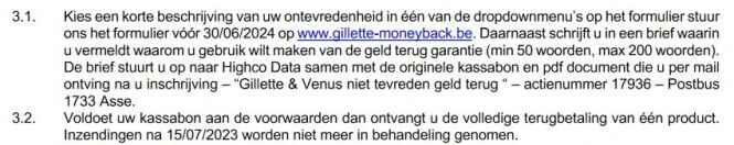 https://gillette-moneyback.be/ bij aankoop va...