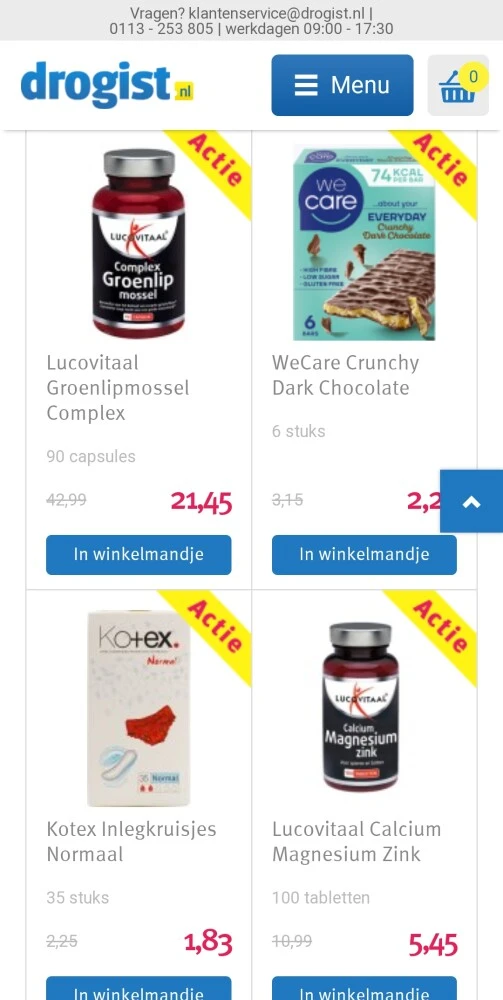 Op drogist.nl 50% korting op oa lucovitaal en...