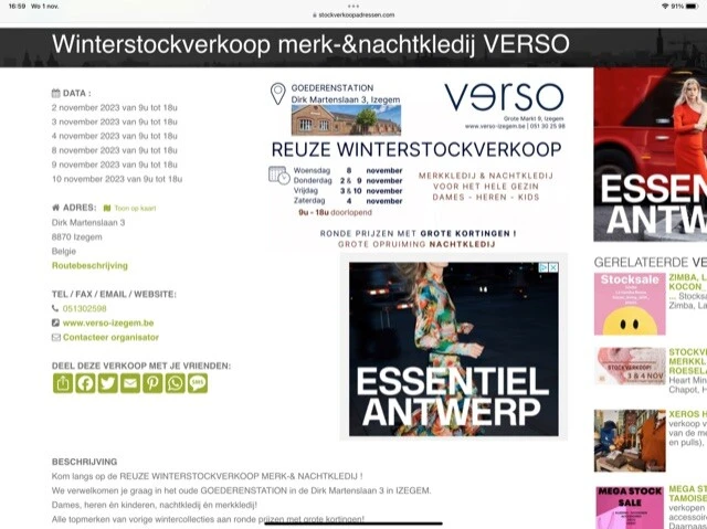 Winterstockverkoop merk-&nachtkledij VERSO Di...