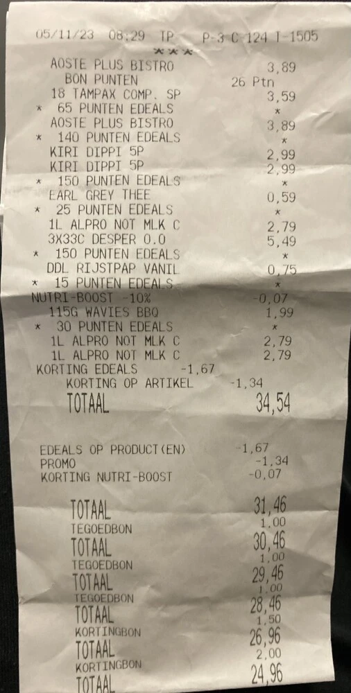 Delhaize 5/11 Tampax +zim (-1,5€) Desperados...