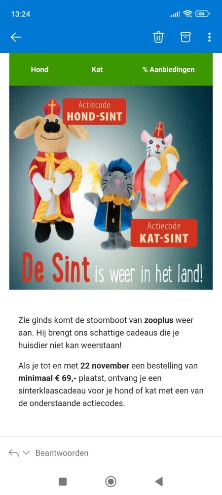 Gratis knuffel bij je zooplus.nl bestelling v...