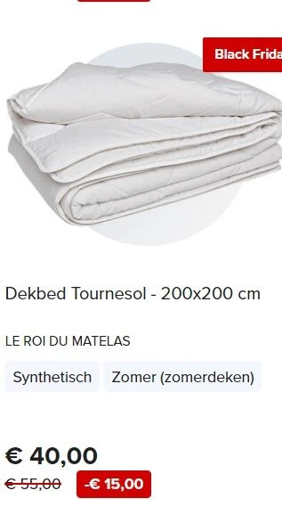 Tweepersoonsdekbed van de Matrassenkoning voo...