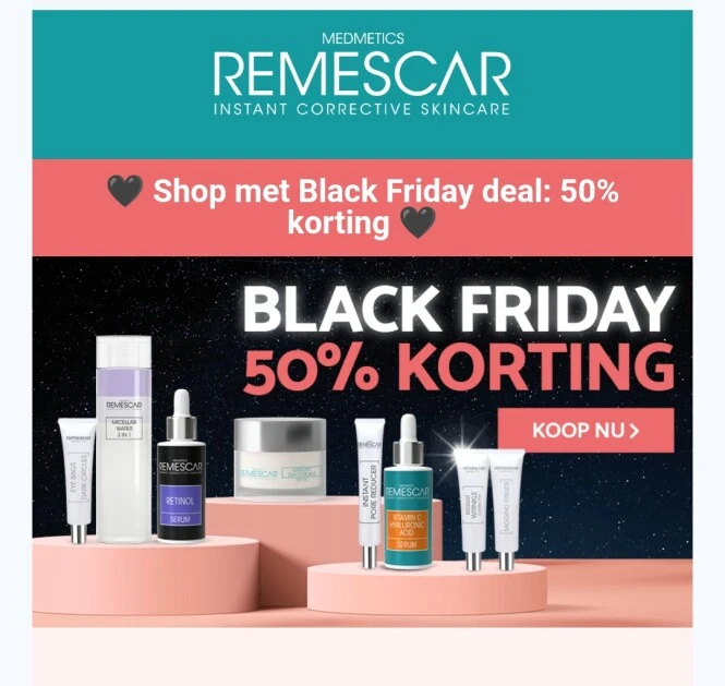 Bij remescar 50% korting op bepaalde items