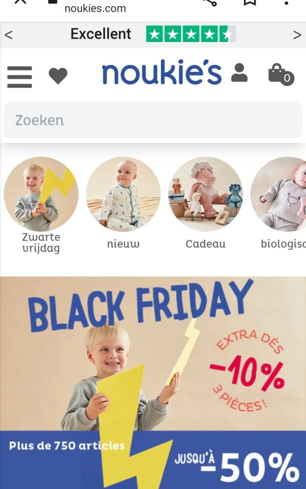 noukies.com black friday tot -50% + 10% extra...