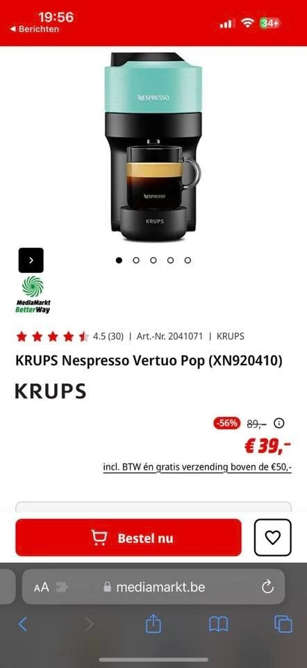 Dikke deal ( vind ik ) ipv 89€ betaal je nu €...