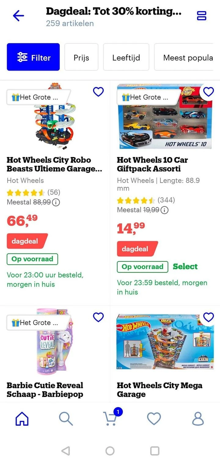 Barbie en HotWheels vandaag in promo bij Bol,...
