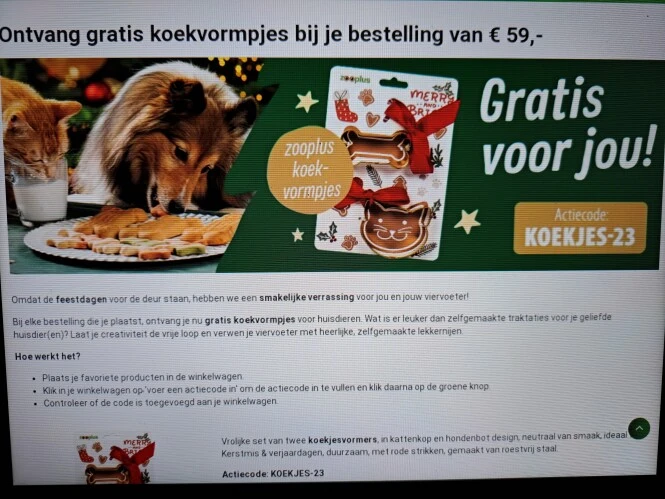 zooplus.nl gratis koekvormpjes bij je bestell...
