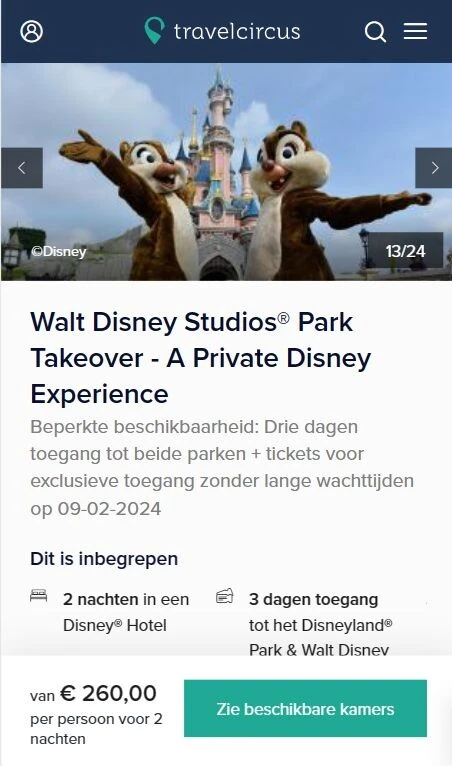 Travelcircus huurt volledig Disneyland Paris...