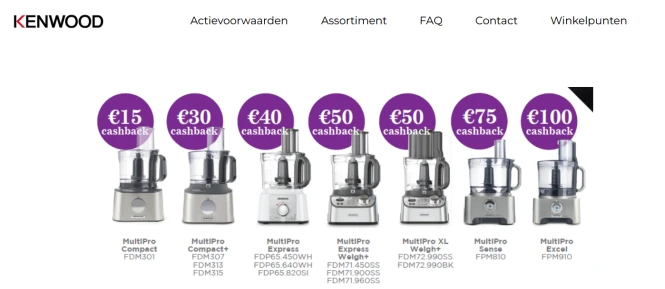 Kenwood Tot €100 cashback bij aankoop van een...