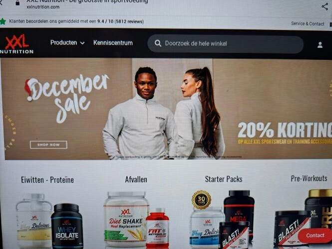 xxlnutrition.com 20% korting op alle Xxl spor...