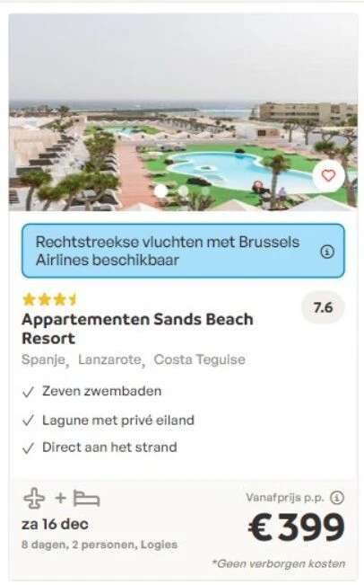 Net een vakantie naar Lanzarote geboekt met S...