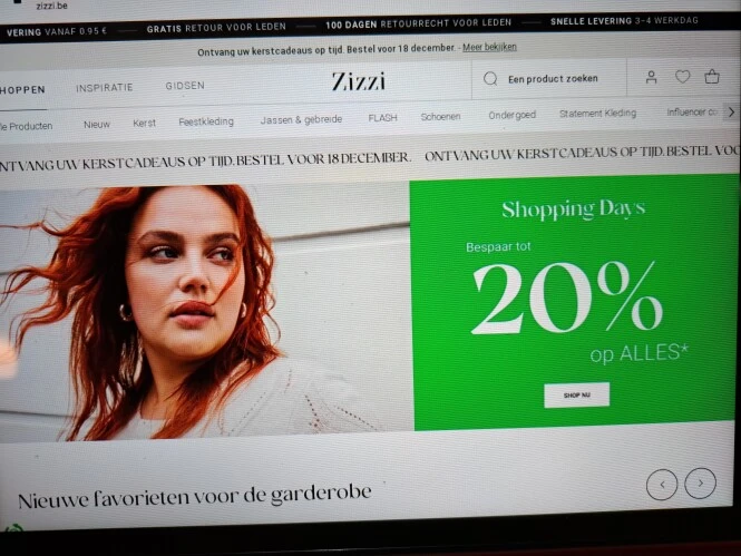 zizzi.be shopping days bespaar 20% op een sel...