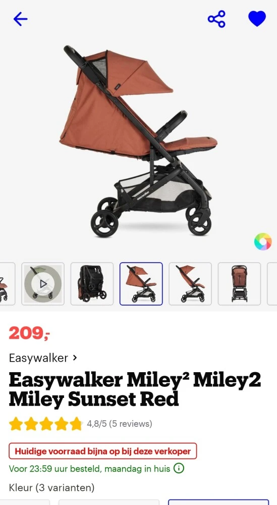 Easywalker buggy Miley² aan €209 op bol.com....