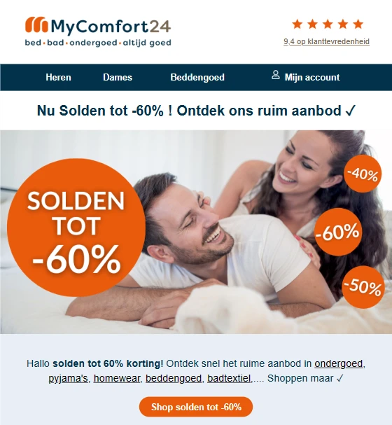 solden tot -60% op mycomfort24.be