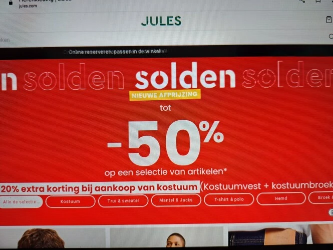 jules.com tot -50% op een selectie van artike...