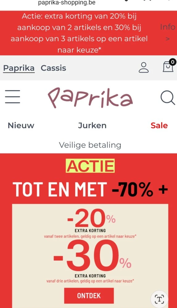 paprika-shopping.be solden tot -70% + 20% ext...