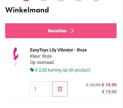 Lily vibrator van € 34 naar € 19,99 afgeprijs...