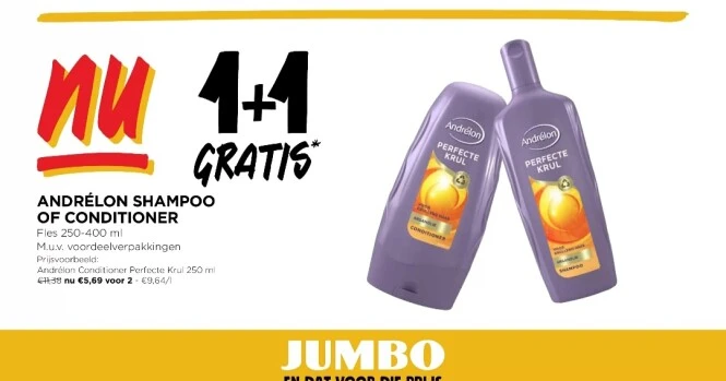 Jumbo vanaf 31 januari 1+1 gratis andrelon sh...