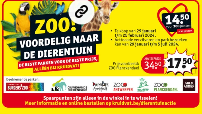 De tickets voor de dierentuin (bvb Zoo van An...