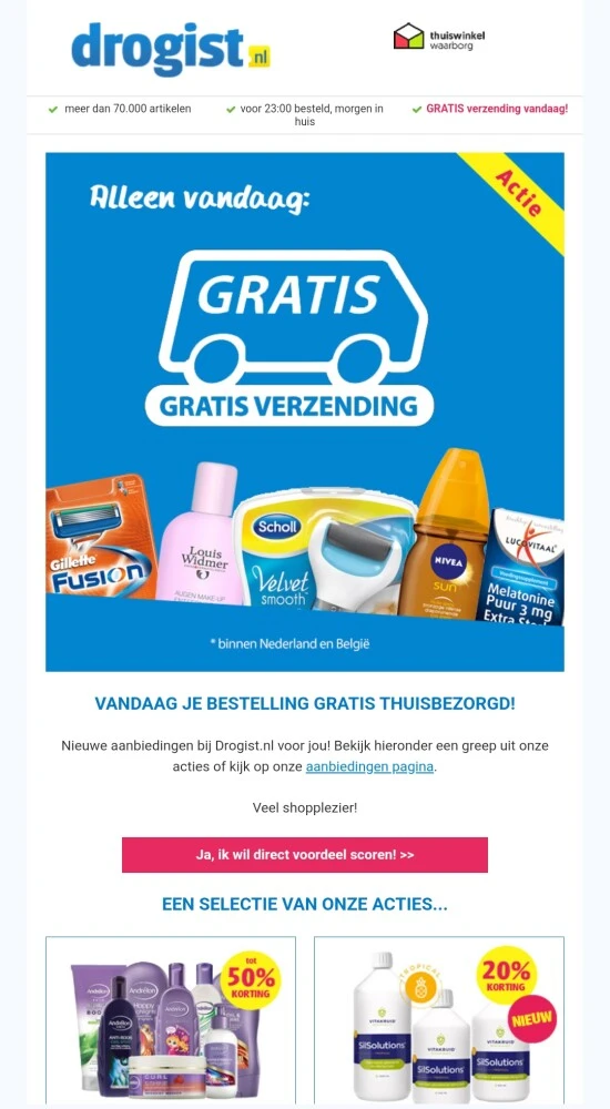 Vandaag gratis verzending bij drogist.nl