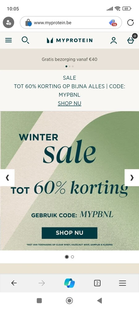 Winter sale bij My protein