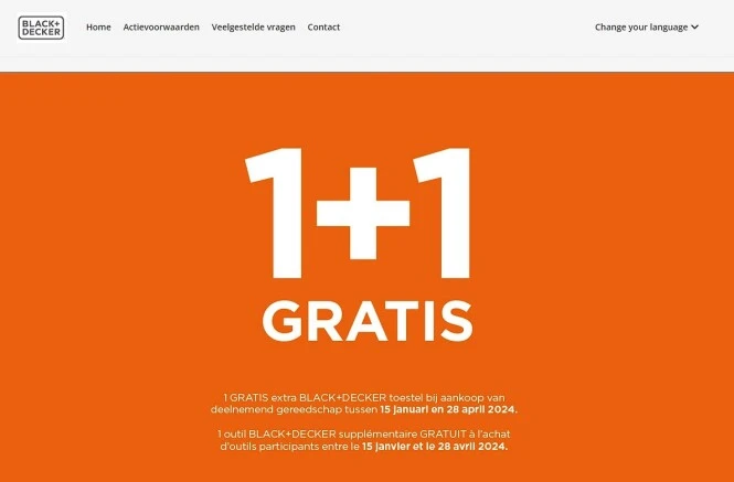 Black & Decker gereedschap 1+1 gratis