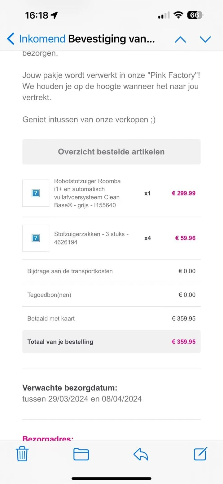 Koopjes bij Veepee voor iRobot! Ik bestelde...