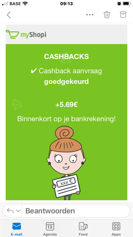 Myshopi terugbetaling
