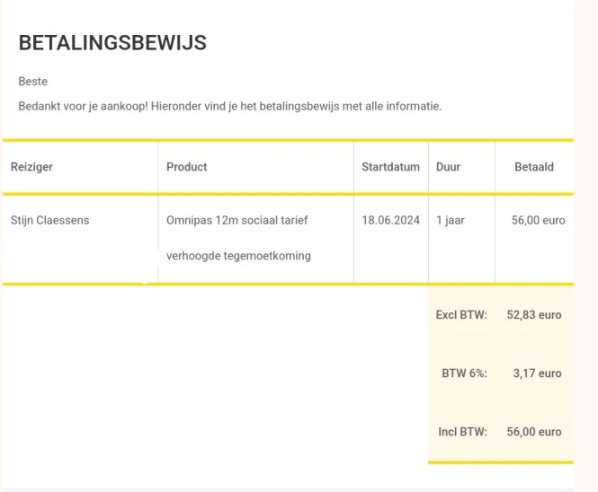 De Lijn abonnement Omnipas