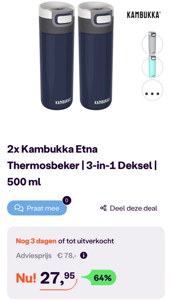 2x Kambukka Etna Thermosbeker