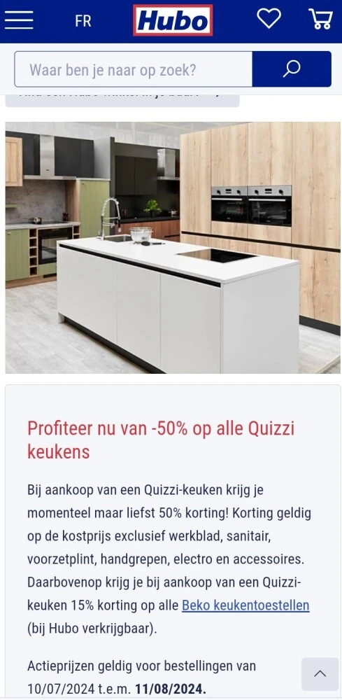 -50% op alle Quizzi keukens