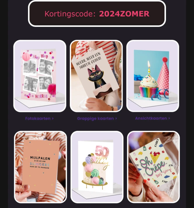 50% op kaarten bij hallmark