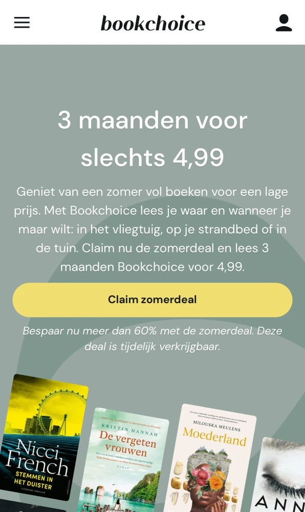 3 maanden Bookchoice voor 4,99€