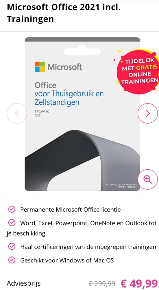 Microsoft Office 2021 incl. Trainingen