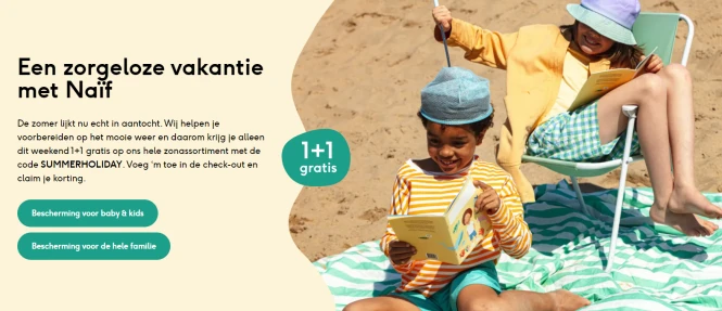 1+1 op Naif zonverzorging ☀️ enkel dit weekend bij Naïf