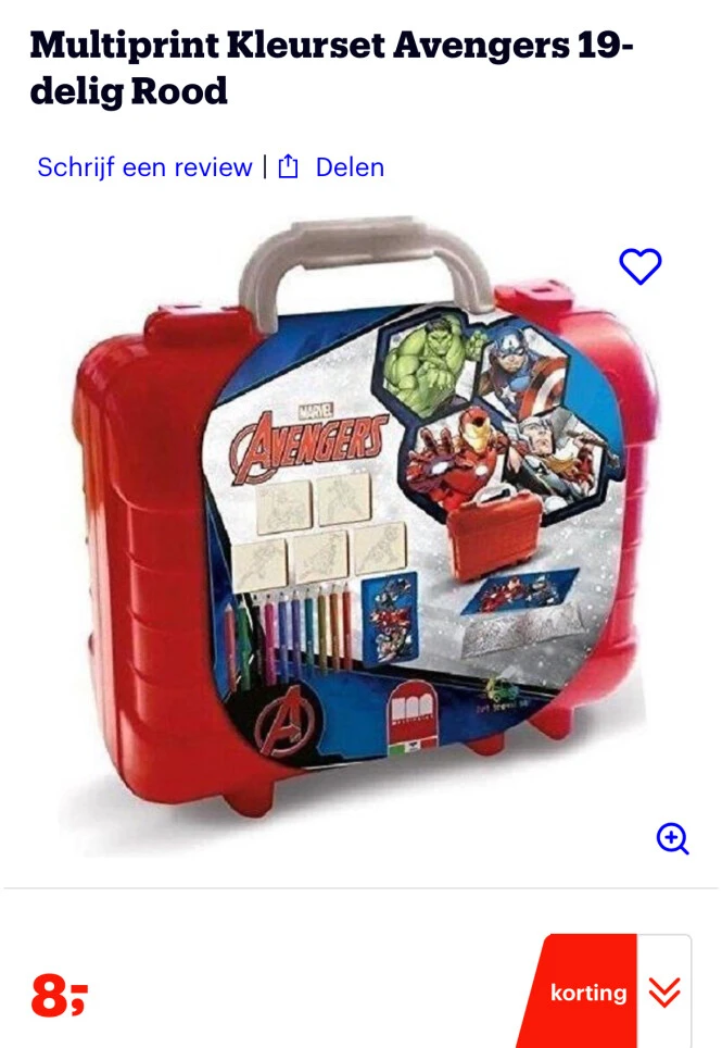 Kleurset Avengers 19-delig