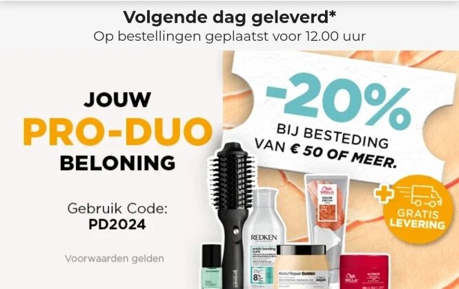 20% korting bij Pro duo als particulier