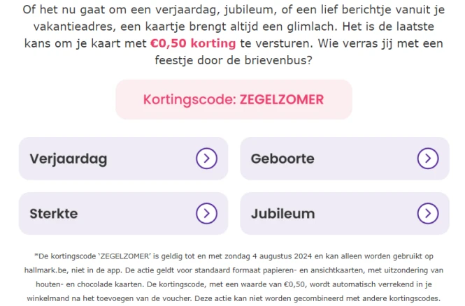 €0,50 korting op kaartje 😍 Hallmark