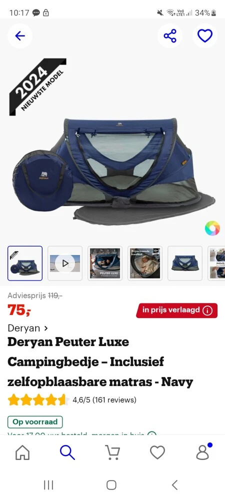 Deryan peuterbed om te reizen 75€