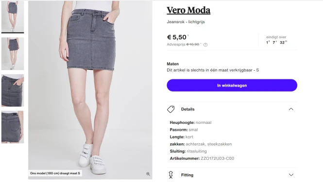 Jeansrok vero moda maat small