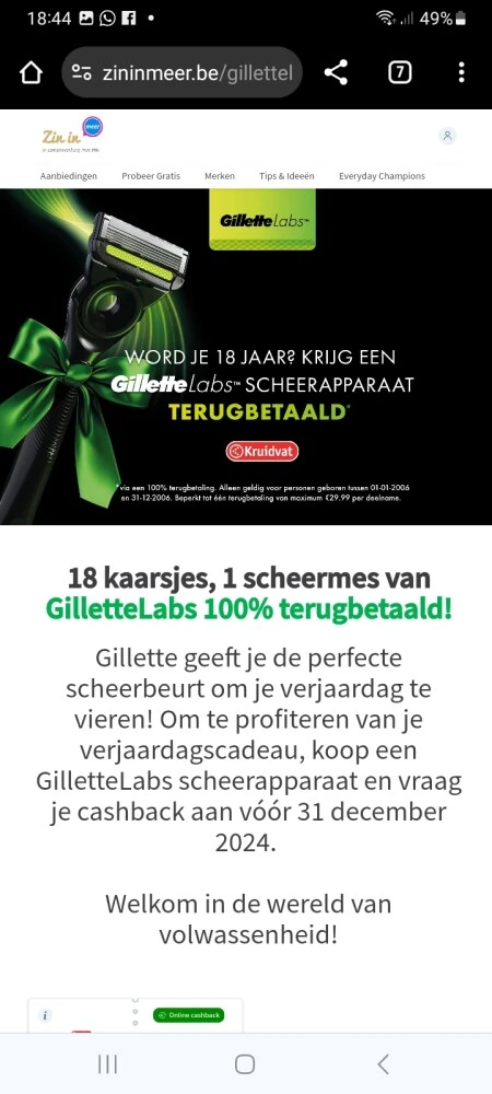 GilletteLabs 100% terugbetaald